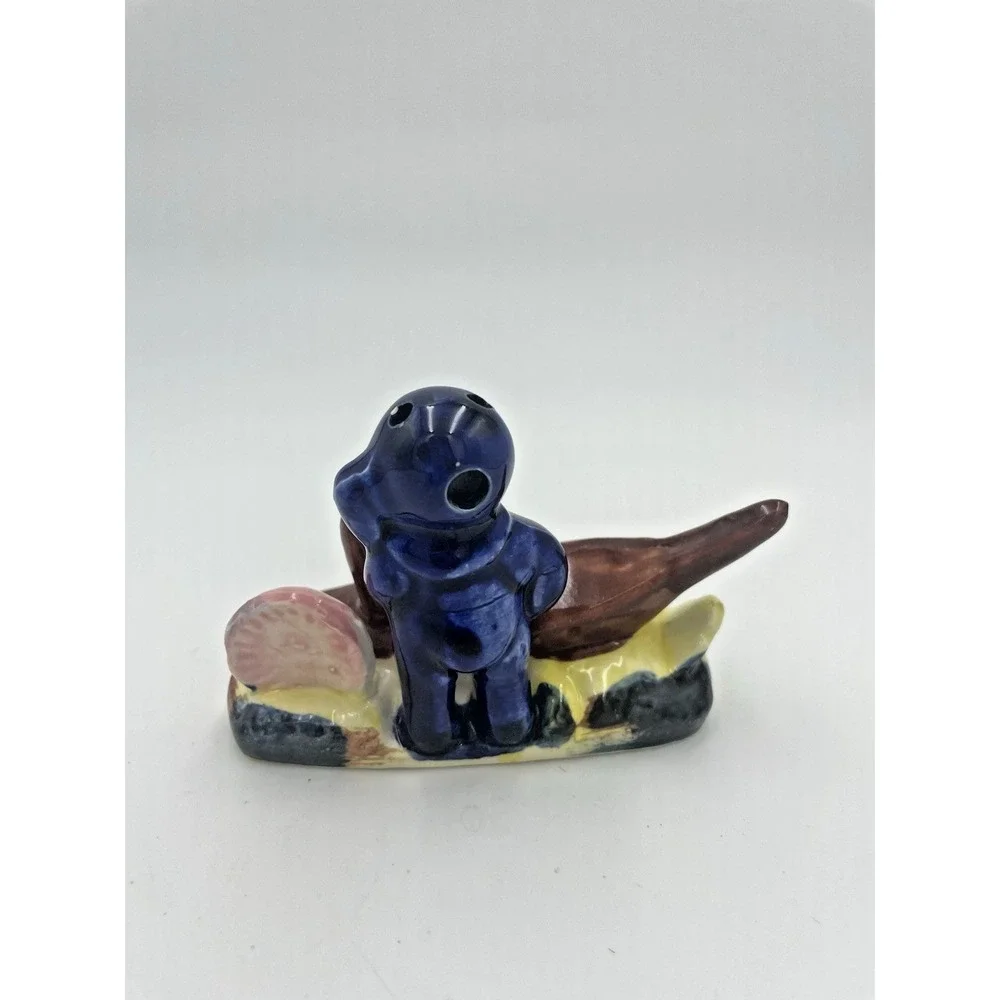 Vtg Japanese Ceramic Diver With Sunken Ship Aquarium Fishbowl Bubbler 3x5
